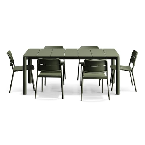 laydown image of Bandwidth Dining Set (Table + 6 Chairs)