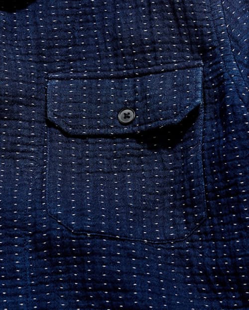 laydown detail image of Pin Dot Dobby Two Pocket Overshirt