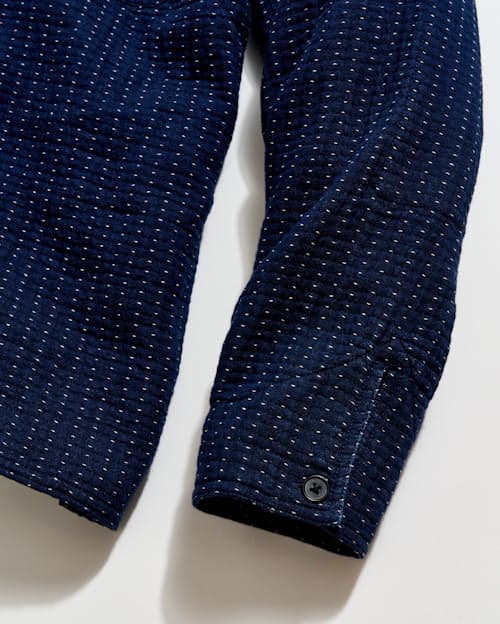 laydown detail image of Pin Dot Dobby Two Pocket Overshirt