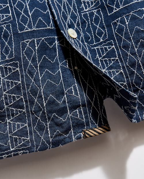 laydown detail image of Treme Embroidered Short Sleeve Shirt