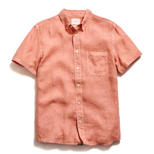 laydown image of Tuscumbia Linen Short Sleeve Shirt