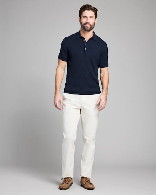 on model image of Diamond Sweater Polo