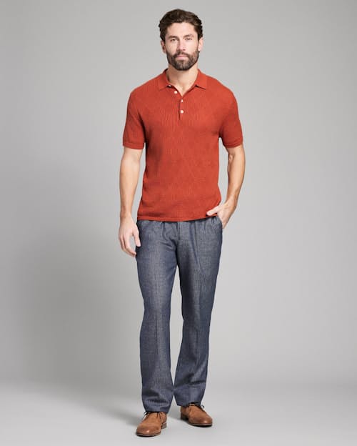 on model image of Diamond Sweater Polo