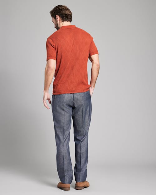 on model image of Diamond Sweater Polo