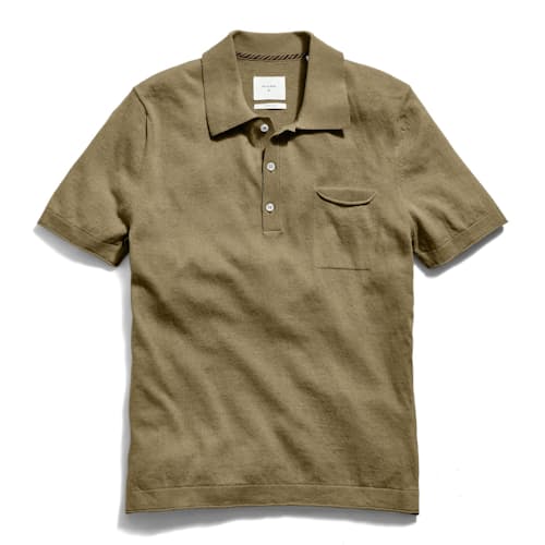 laydown image of Cotton Linen Sweater Polo