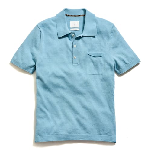 laydown image of Cotton Linen Sweater Polo