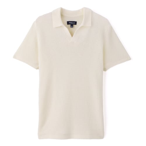 laydown image of Crochet Johnny Collar Polo