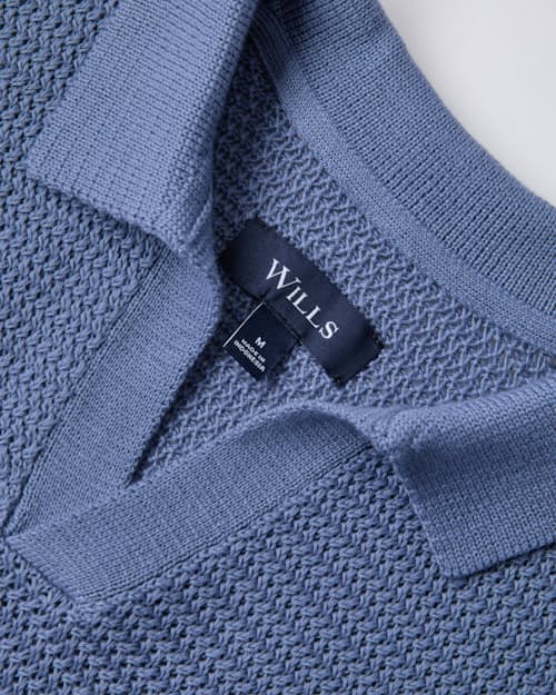 laydown detail image of Crochet Johnny Collar Polo
