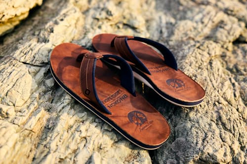 lifestyle image of Nakona Leather 3 Point Sandal