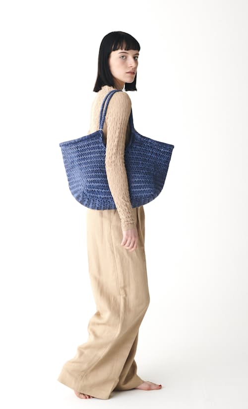 on model image of Nantucket Basket Bag