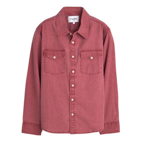 laydown image of Pigment Dye Canvas Long Sleeve Shirt