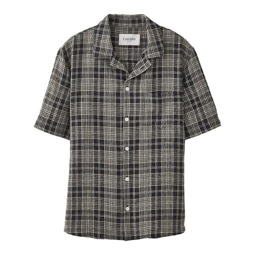 laydown image of Plaid Seersucker Short Sleeve Shirt