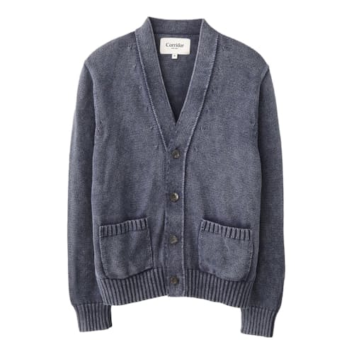 laydown image of Washed Cotton Cardigan Sweater