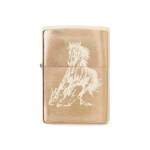 laydown image of Running Horse Zippo