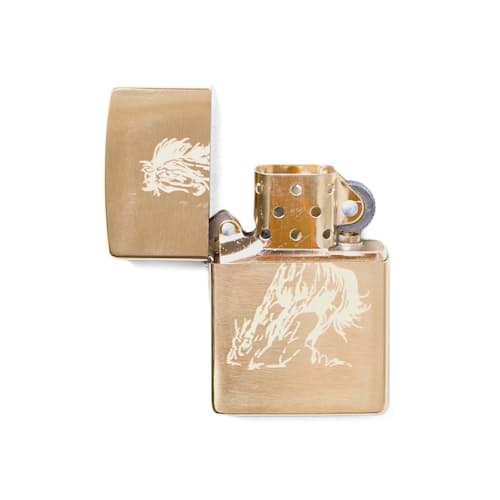 laydown image of Running Horse Zippo