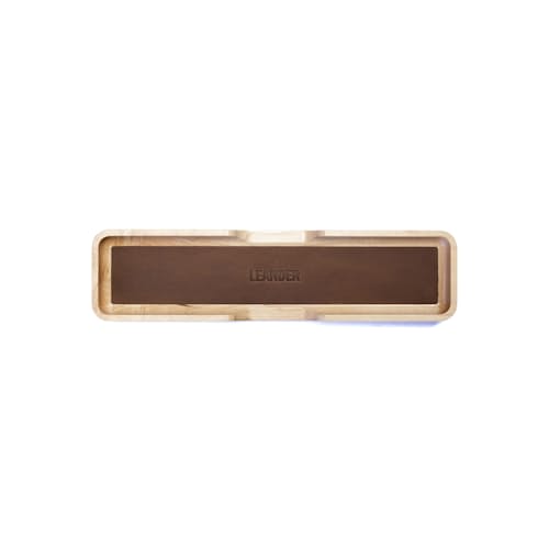 laydown image of Maple & Leather Pen Tray