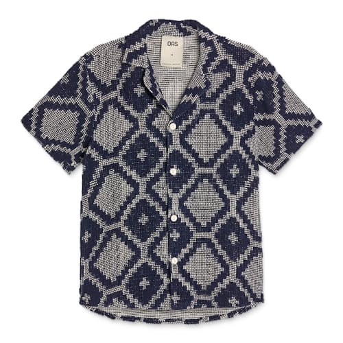 laydown image of Camp Collar Crochet Shirt