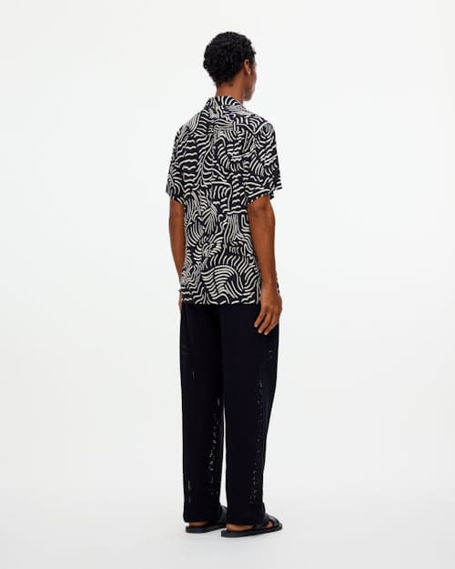 on model image of Viscose Short Sleeve Shirt