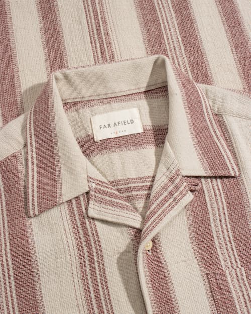 laydown detail image of Selleck Slub Stripe Short Sleeve Shirt