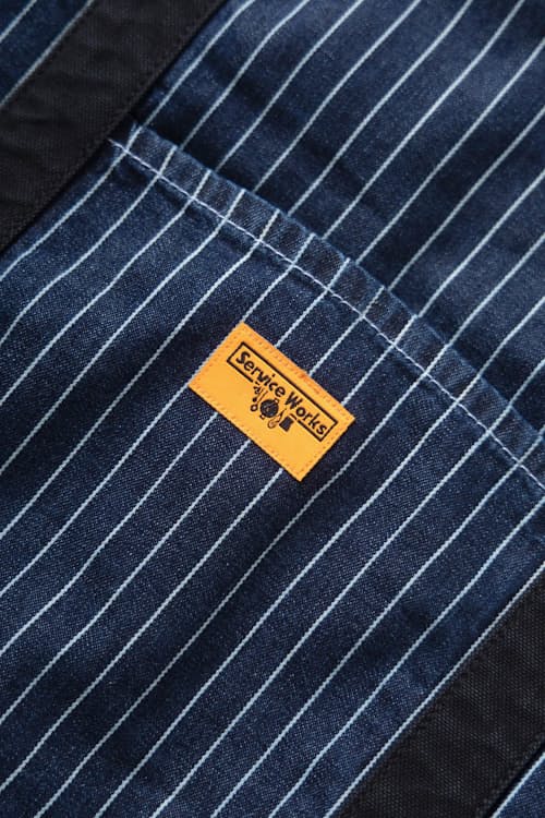 laydown detail image of Pinstripe Denim Tote
