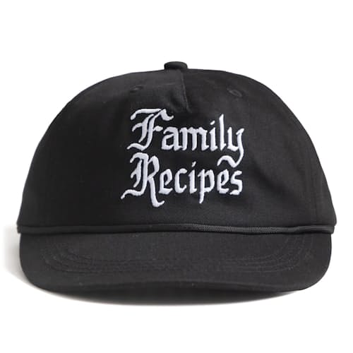 laydown image of Family Recipes Cap - Graphic