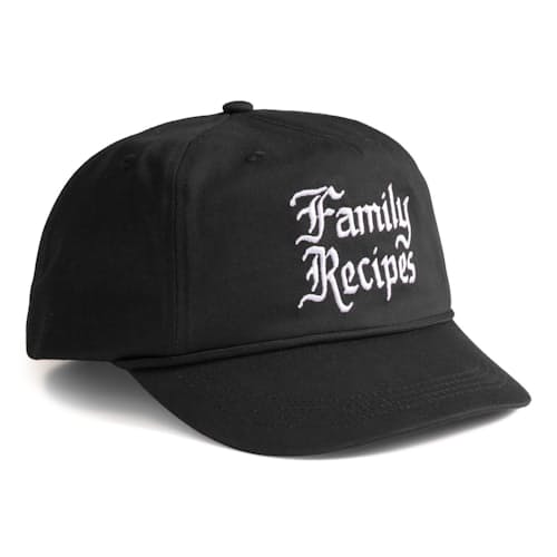 laydown image of Family Recipes Cap - Graphic