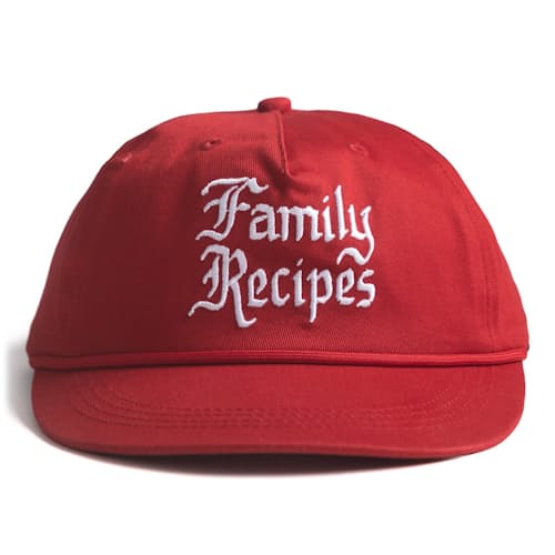 laydown image of Family Recipes Cap - Graphic