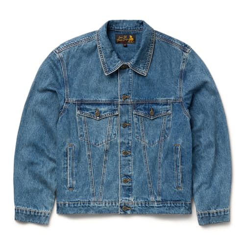 laydown image of Denim Trucker Jacket