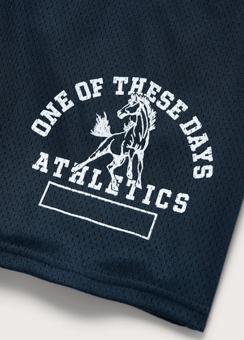 laydown detail image of Mustang Athletics Mesh Shorts