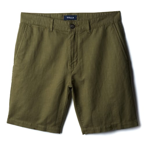 laydown image of Cotton Linen Chino Short - 9"