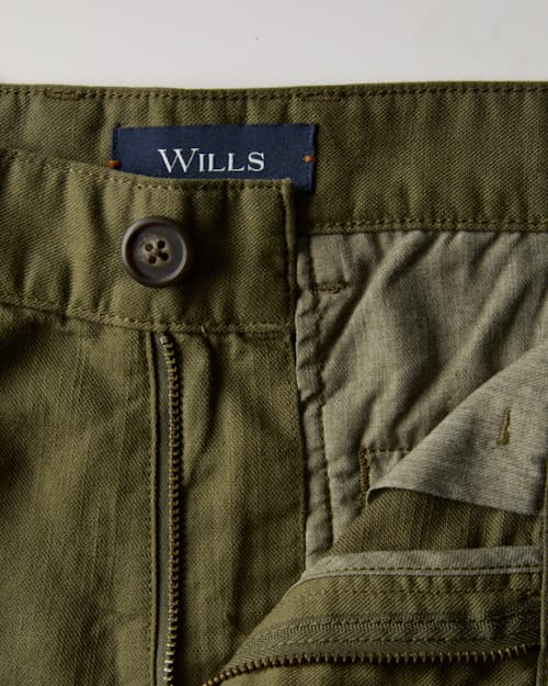 laydown detail image of Cotton Linen Chino Short - 9"