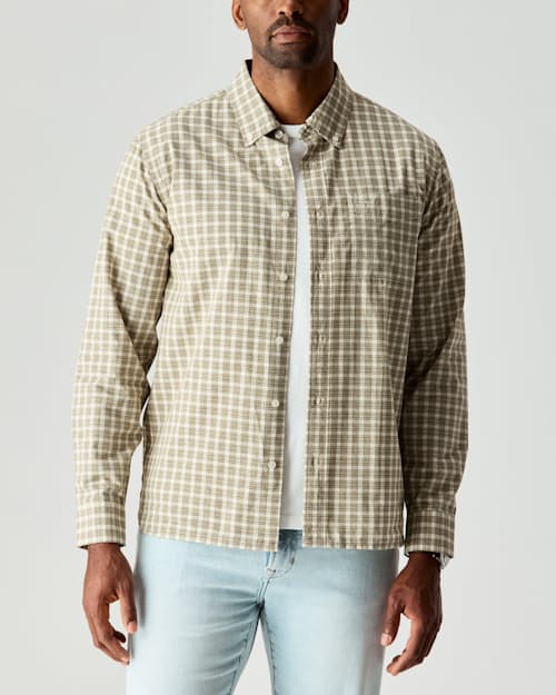 on model image of Poplin Draftsman Shirt