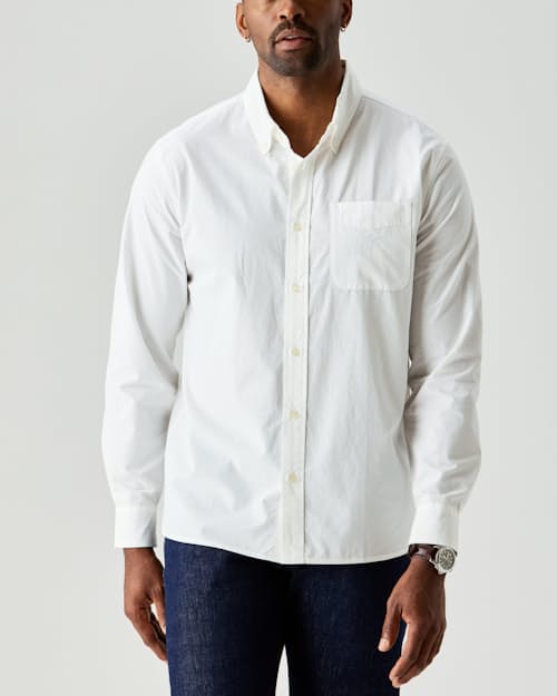 on model image of Poplin Draftsman Shirt