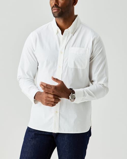 on model image of Poplin Draftsman Shirt