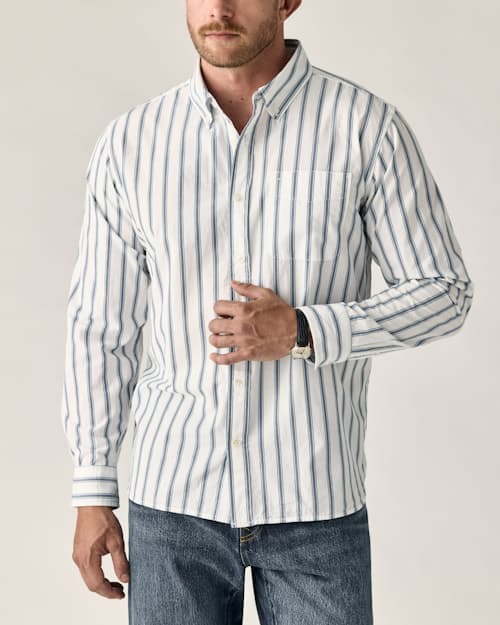 on model image of Poplin Draftsman Shirt