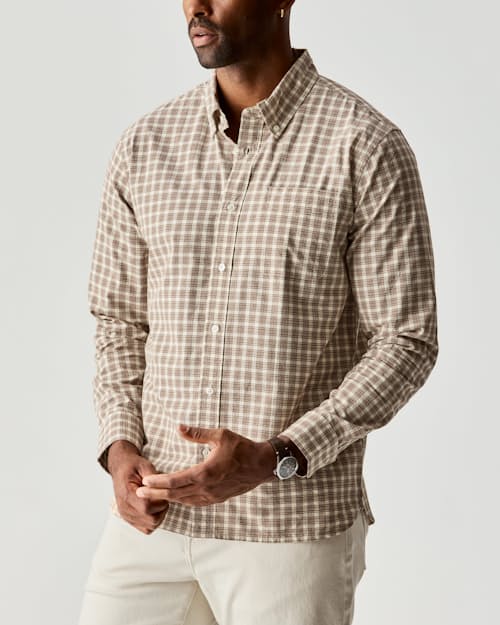 on model image of Poplin Draftsman Shirt