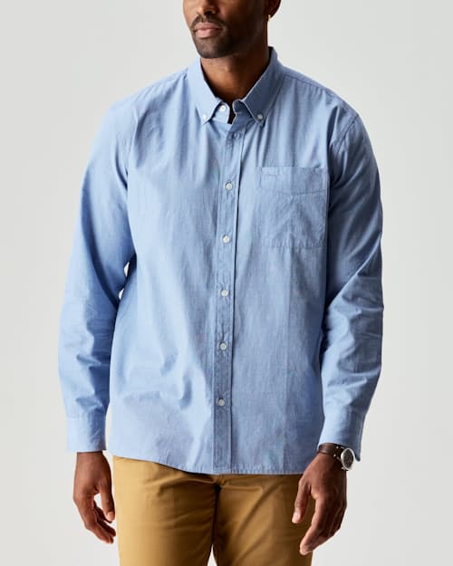 on model image of Poplin Draftsman Shirt