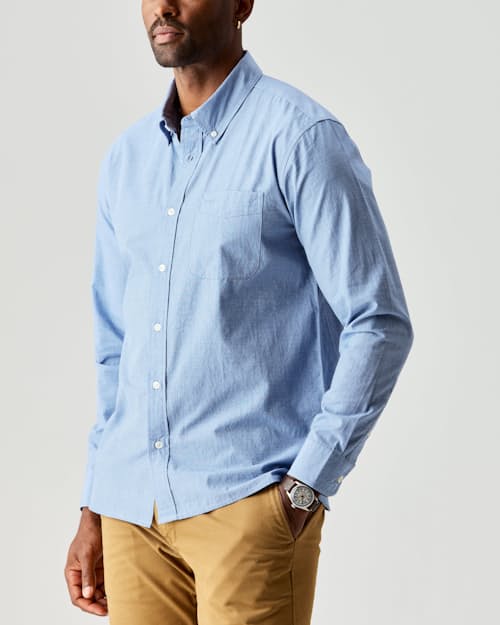 on model image of Poplin Draftsman Shirt