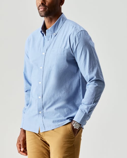 on model image of Poplin Draftsman Shirt