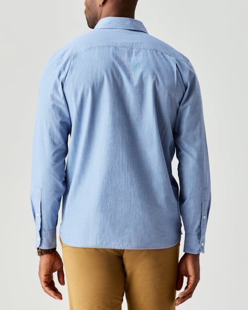 on model image of Poplin Draftsman Shirt
