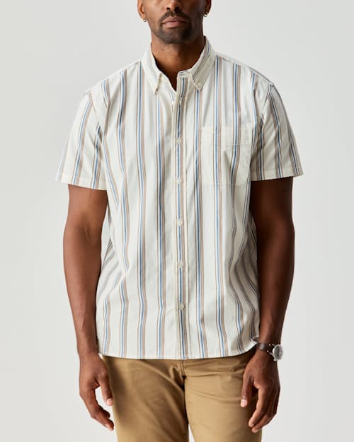 on model image of Poplin Draftsman Short Sleeve Shirt