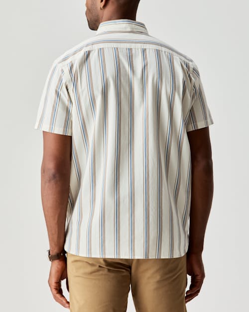 on model image of Poplin Draftsman Short Sleeve Shirt