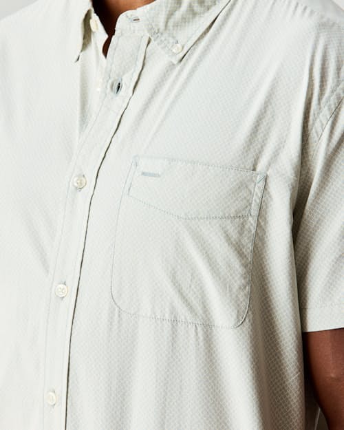 on model image of Poplin Draftsman Short Sleeve Shirt