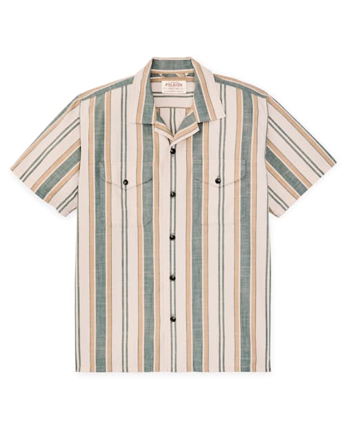 laydown image of Short Sleeve Chambray Camp Shirt