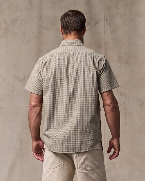 on model image of Short Sleeve Chambray Shirt