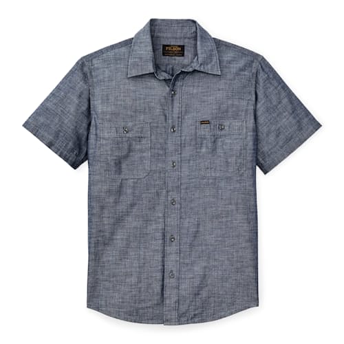 laydown image of Short Sleeve Chambray Shirt