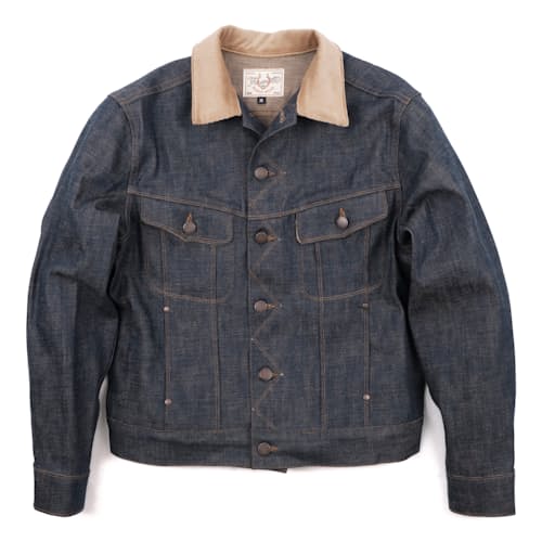 laydown image of High Low Denim Jacket