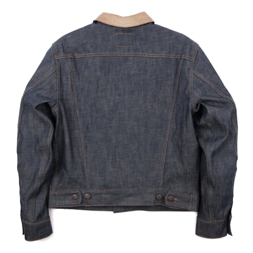 laydown image of High Low Denim Jacket