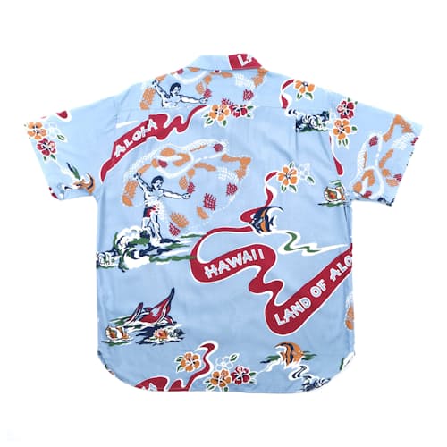 laydown image of Hawaiian Camp Collar Short Sleeve Shirt
