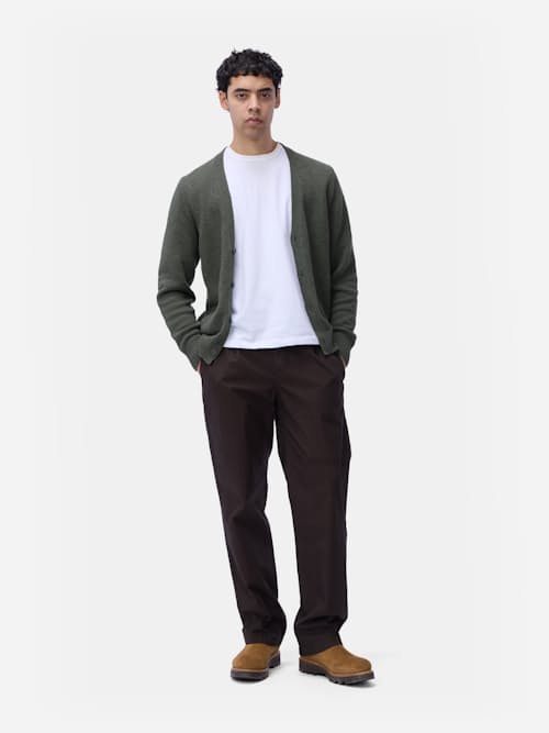 on model image of Classic Boucle Cardigan
